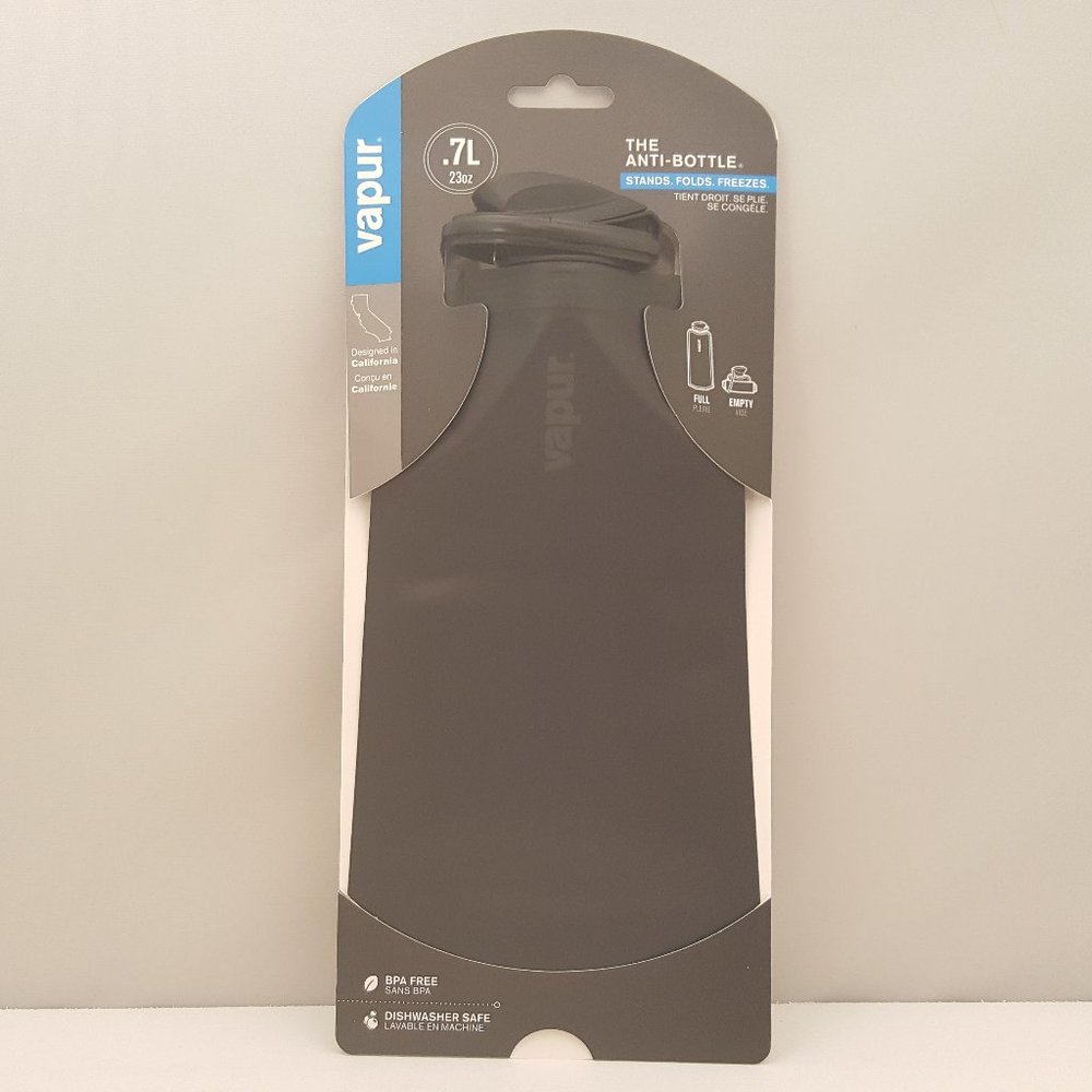 VAPUR The Anti-Bottle Stands / Folds / Freezes | 0.7L / 23 oz  Black